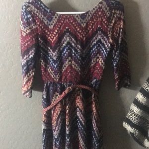 Cute printed dress with matching belt